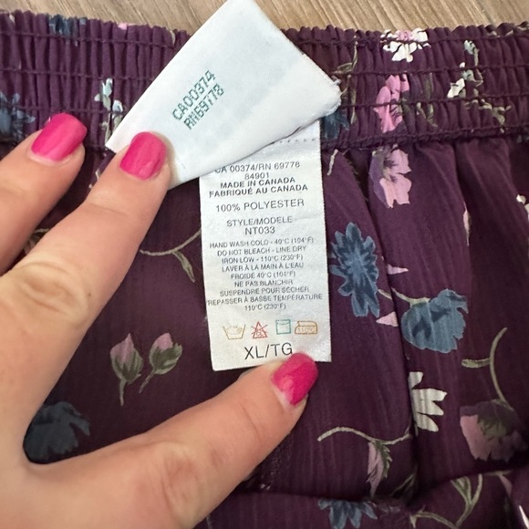 Vintage Shorts Northern Traditions Flowy Floral Purple Festival Spring Coachella - Picture 10 of 11